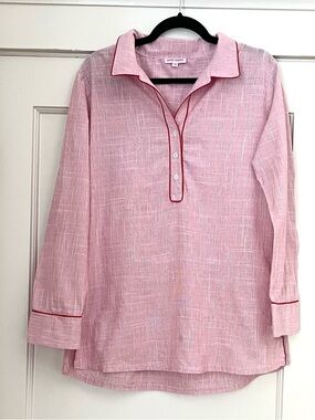 Kayce Hughes LightPink/Red Cotton Tunic, Size 12